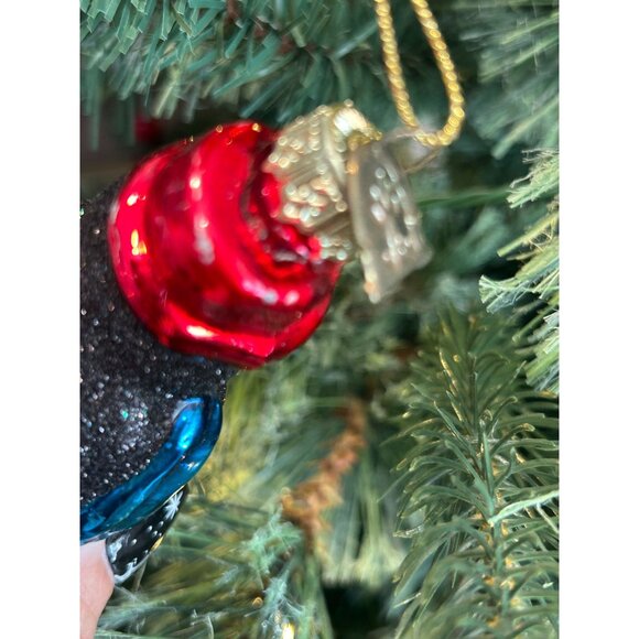 Vintage Thomas Pacconi Hand Blown Glass Penguin Ornament - Glittered Design With - Picture 5 of 6